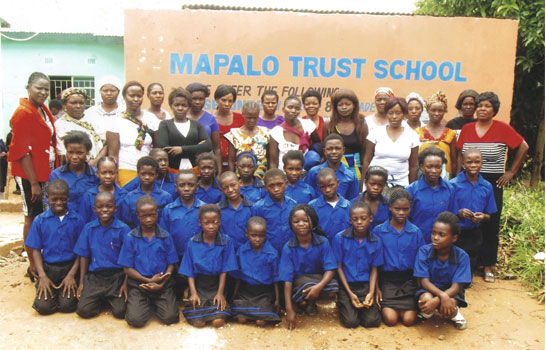 A class photo with our sponsored children in Zambia
