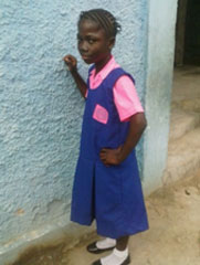 Mariama in her school uniform